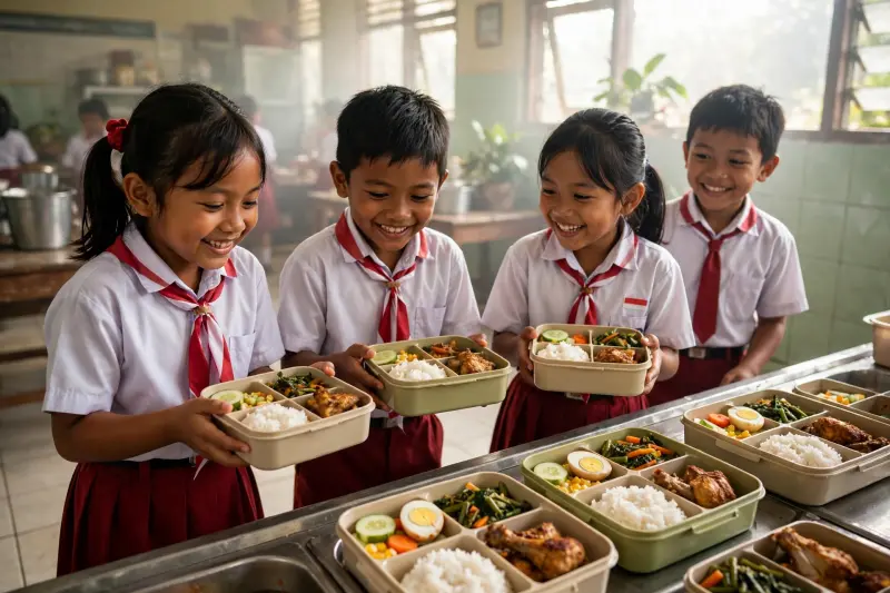 MBG Kini Menjangkau Delapan Puluh Persen Murid Indonesia