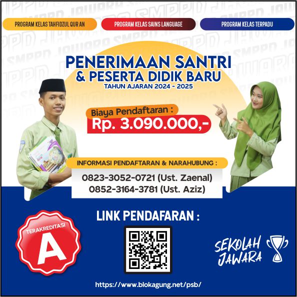 Penerimaan Santri dan Peserta Didik Baru di SMP Plus Darussalam Tahun Ajaran 2024-2025